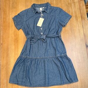 NWT Joie Denim Button Up Collared Short Sleeve Dress‎ Size M